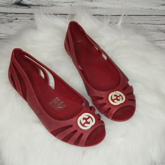 Gucci Other - Gucci kids slip on rubber ballet flats sz 13.5